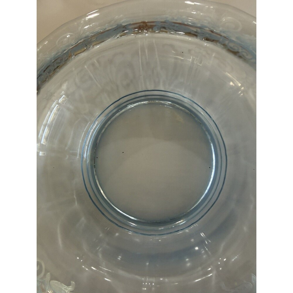 Vintage Fostoria JUNE Azure Blue 12" Centerpiece mushroom bowl - Picture 3 of 5